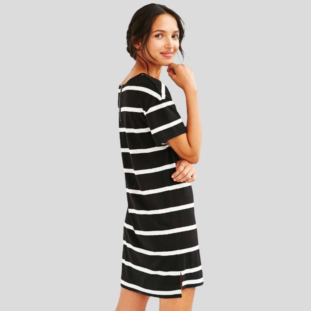 BDG Urban Outfitters Estelle Boyfriend Linen Stripe T-shirt Dressga